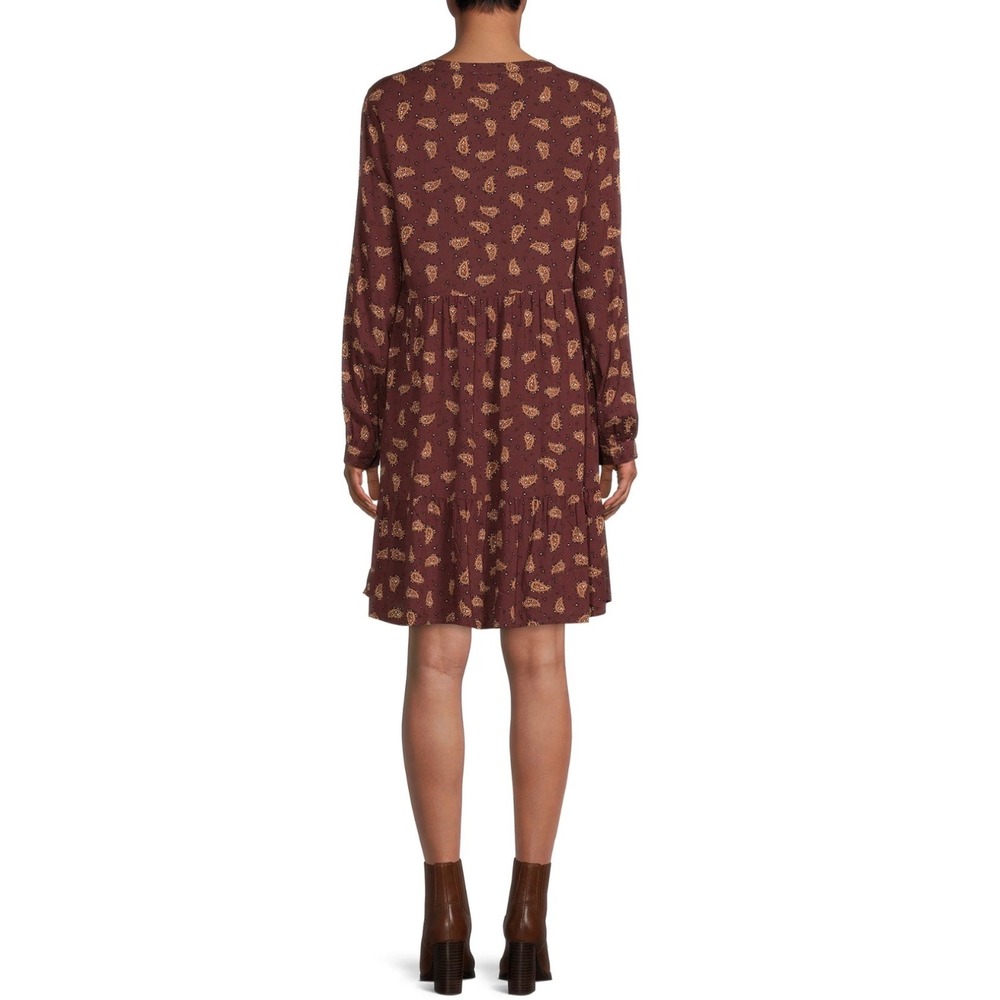 🌿Anthropologie Beachlunchlounge Boho Paisley Long Sleeve Mini Dress | Size M - Picture 2 of 7